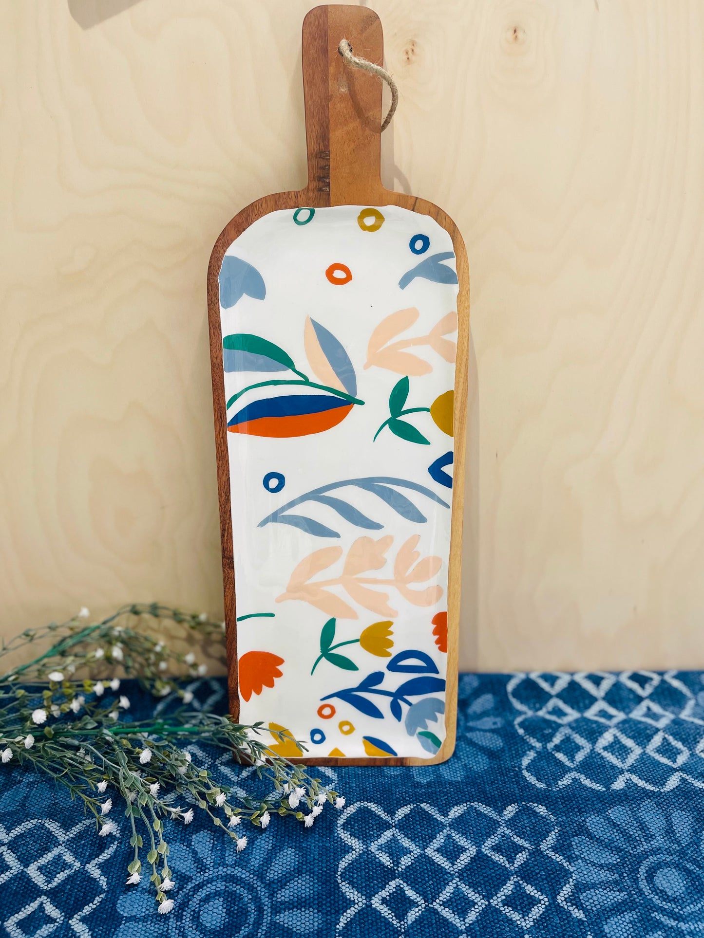 Floral Boho wooden Platter
