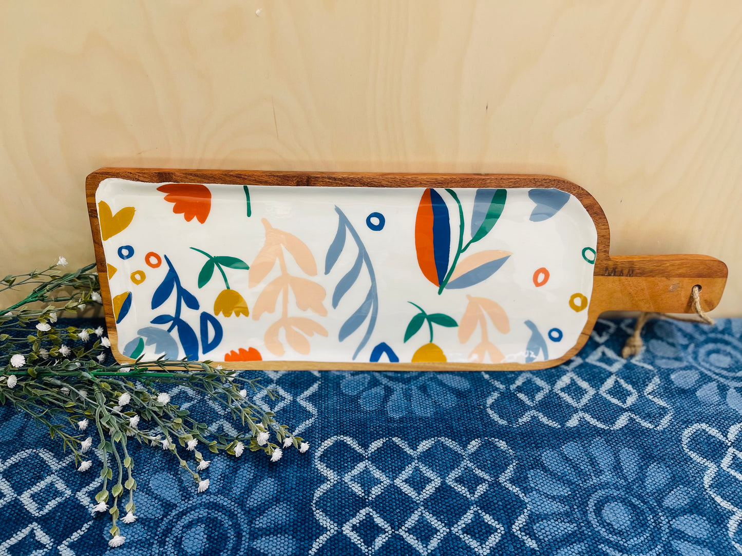 Floral Boho wooden Platter