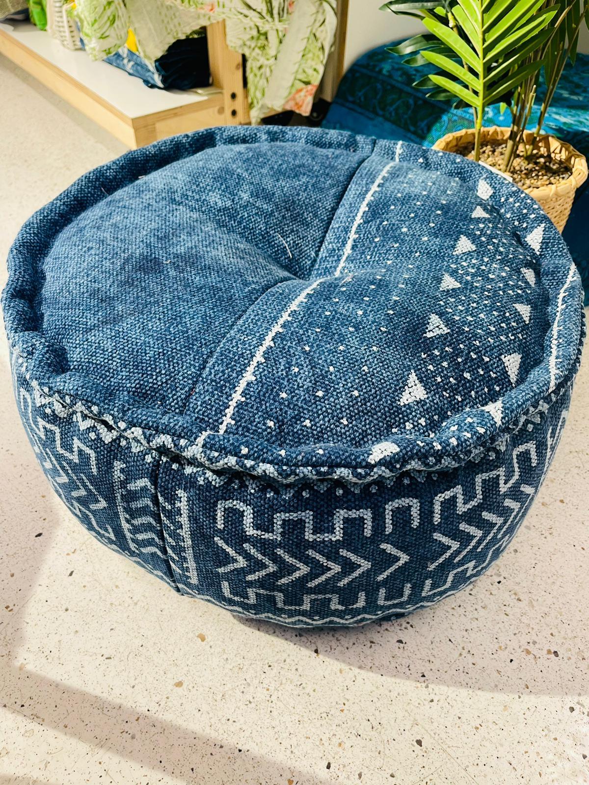 Ottoman Round Indigo - Rooii by Tuvisha