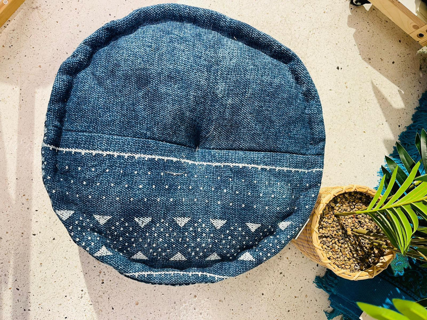 Ottoman Round Indigo - Rooii by Tuvisha