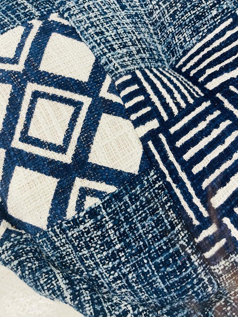 Ottoman Round Indigo patchwork - Rooii by Tuvisha