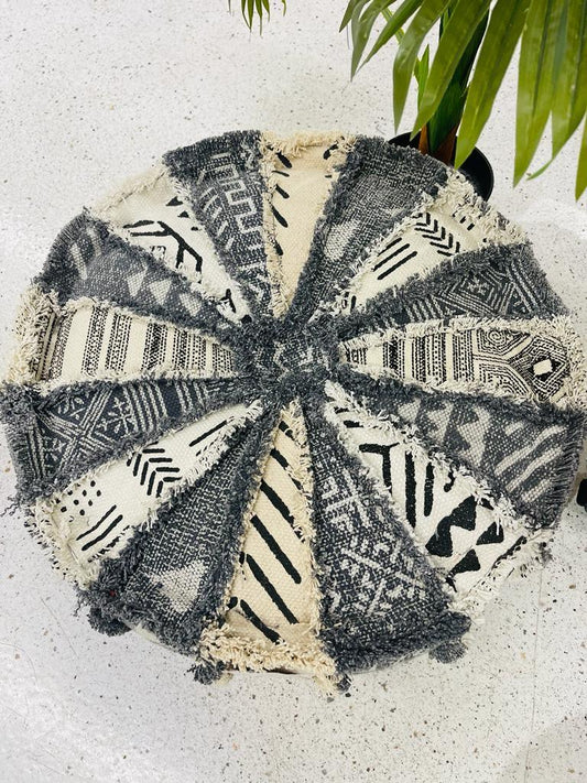 Ottoman Round Patchwork - Rooii by Tuvisha