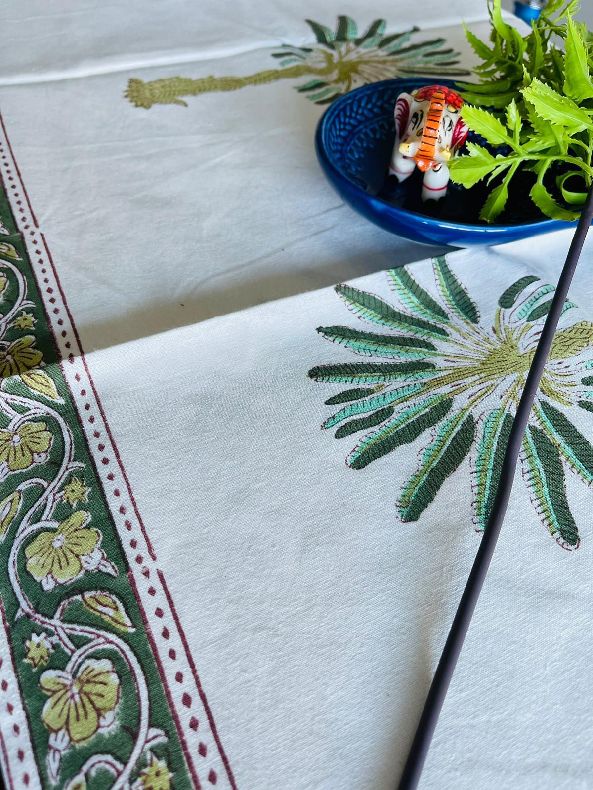 Palm tree Cotton Table Runner - Rooii by Tuvisha