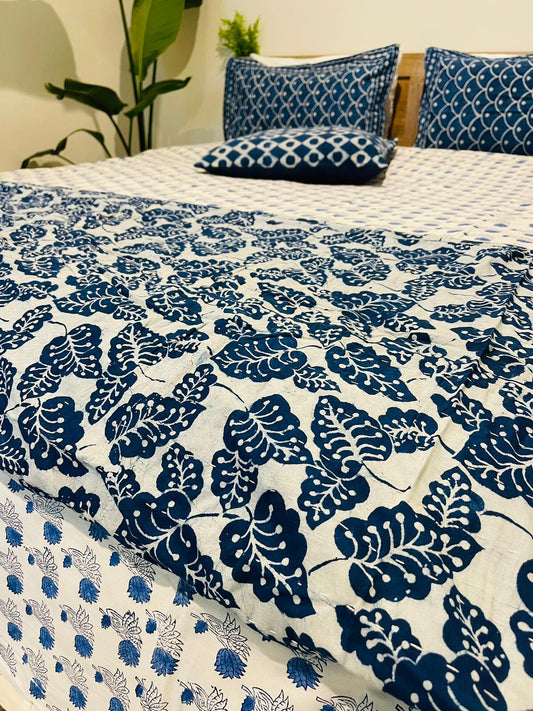 Indigo Cotton Throw Hand stitched - Rooii by Tuvisha
