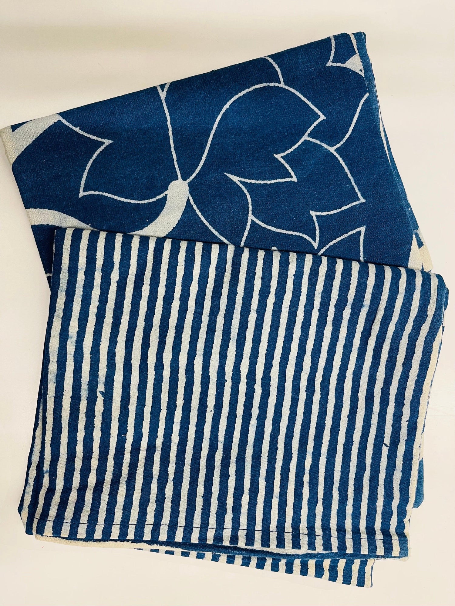 Indigo Striped Cotton Pillow Cover Set: Elegant Cotton Pillow Covers - Rooii by Tuvisha