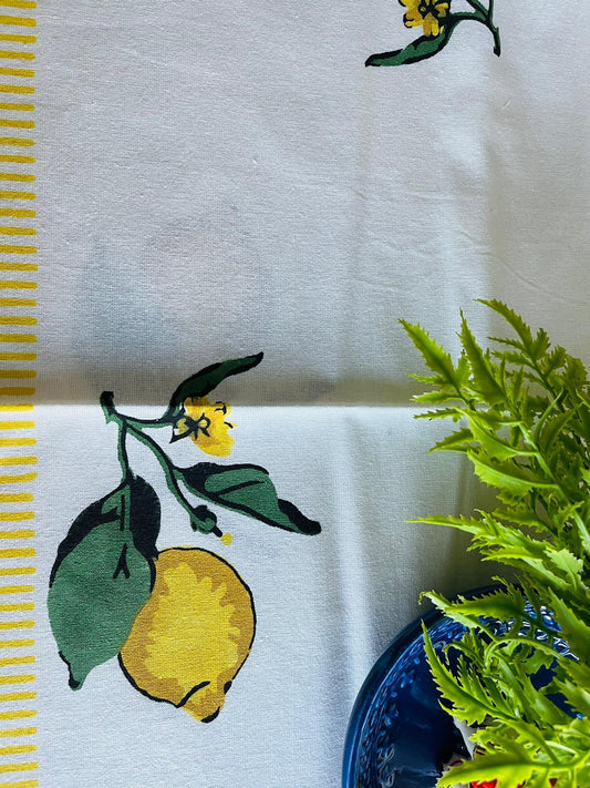 Lemon Cotton Table Runner - Rooii by Tuvisha