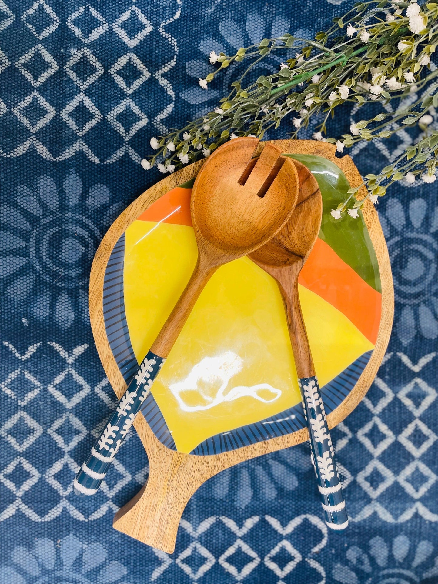 Wooden Boho Fish Platter - Rooii by Tuvisha