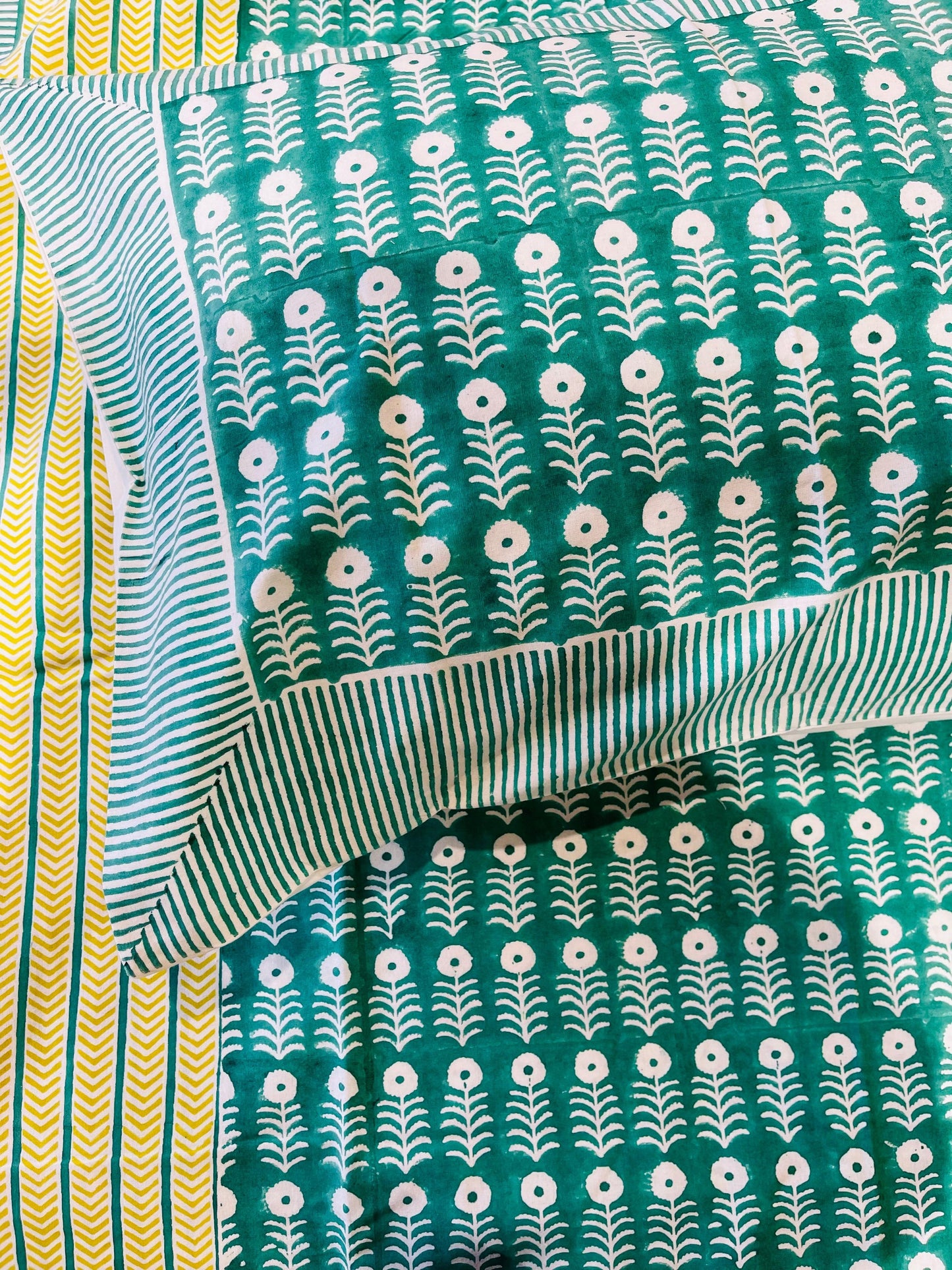Cotton pillow cover - Sea Green Buta Hand block printed pillow set of 2 - Rooii by Tuvisha